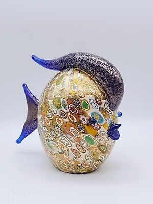 Vintage Large Murano Art Glass Millefiori Fish Italian Sculpture Figurine Mint!! • $189.99