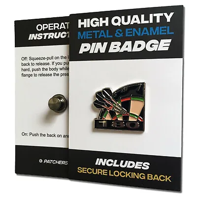 180 Darts High Quality Metal & Enamel Pin Badge With Secure Locking Back • £4.50