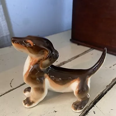 Vtg LOMONOSOV Russia Porcelain Dachshund Dog Figurine Perfect • $19.99