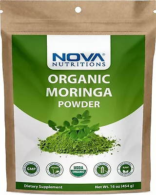 Nova Nutritions Certified Organic Moringa Oleifera Leaf Powder 16 OZ (454 Gm) • $17.99