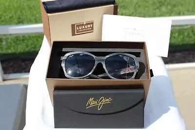 Maui Jim SWAYING PALMS 530-91 {24K White Gold~Deluxe Gift Box~Luxury Collection} • $359