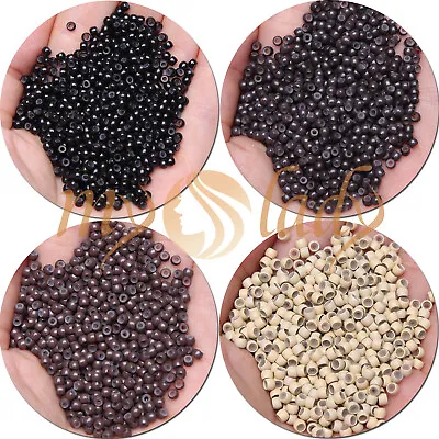 MY-LADY Silicone Lined Nano Rings Micro Beads Hair Extensions 3*2*1.4mm 600PCS M • $5.17