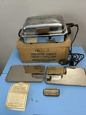 Vintage Super Lectric Combination Sandwich And Toaster Waffle Iron 116A With Box • $8