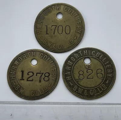 3 X Harworth Bw & Co Colliery Miners Pit Token Tally Works Check - Nottingham • £6.50