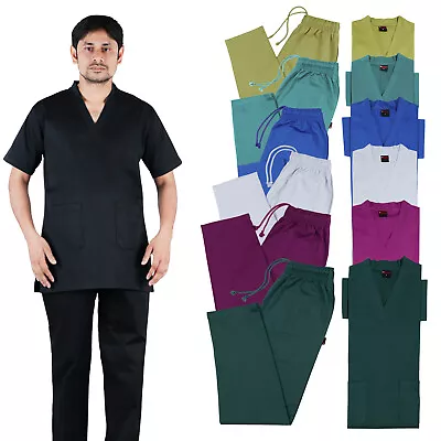 £23.99 • Buy Medical TOP AND TROUSER SET 100% Cotton Excellent Quality Medical Scrub UNIFORM