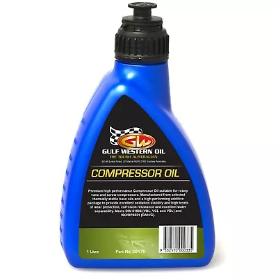 30175 - Gulf Western Air Compressor Oil 1L VG 68 • $29