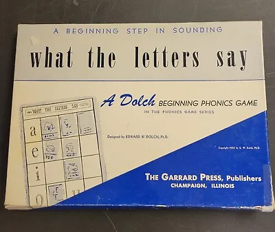 Vintage What The Letters Say Phonics Game  E.W. Dolch 1955 Garrard Press Pub. • $18.50
