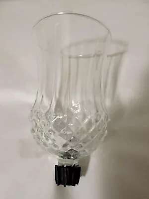 Glass Peg Votive Candle Holder Clear Diamond Ribbed 4 1/2  Tall • $7.99