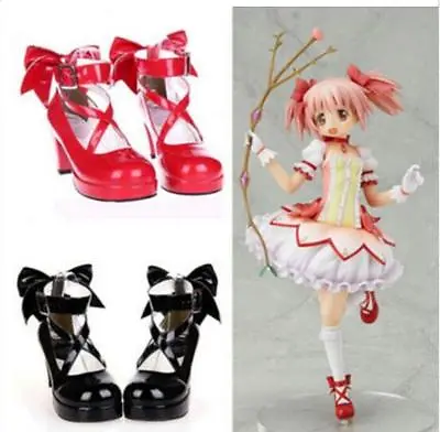 Dress Puella Magi Madoka Magica Madoka Cosplay Kaname New High Court Chic Shoes • $40.03