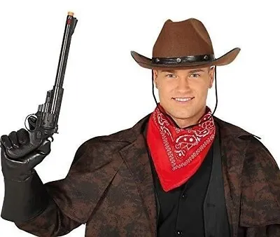 43cm Long Toy Gun Plastic Handgun COWBOY Fancy Dress Pistol Halloween • £12.99