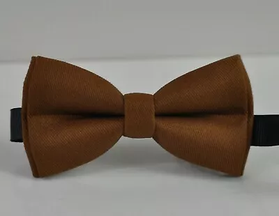 Toffee Brown Pre Tied Cotton Bow Tie For Boy Kids Toddler Baby  Wedding 1-6 YO • £4.02