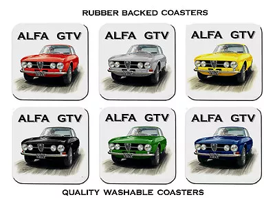 Alfa    Gtv  1750    Coupe    Set Of 6   Rubber Coasters • $24.50