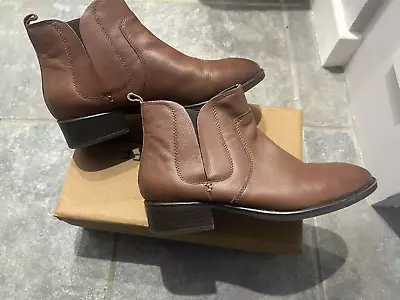 George Womens Tan Leather Chelsea Boots Wide Fit Size 7 • £15.95