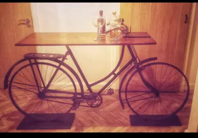 Vintage Home Bike Bar / Pub / Man Cave / Cocktail Bar / Console Table • £495