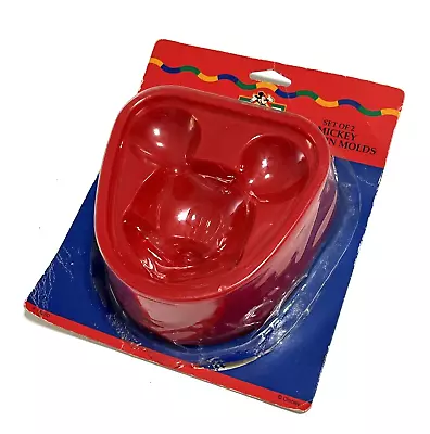 MICKEY MOUSE's Stuff Set Of 2 Red Gelatin Hard Plastic Molds NEW • $5.39