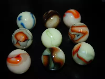 Nine Jabo Classic Glow Under Blacklight Marbles Large 15/16   Keepers A-45 • $24.95