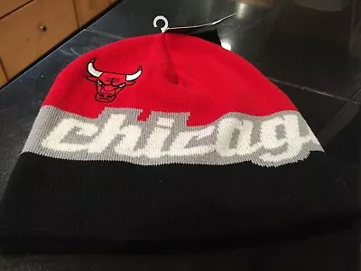 MENS CHICAGO BULLS Mitchell & Ness Winter BEANIE HAT BLACK/RED/WHITE/GRAY  NWT • $9.67