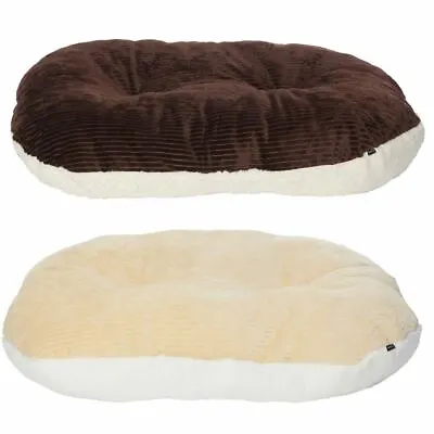 £19.99 • Buy Bunty Oval Dog Pet Puppy Cat Bed Fleece Round Cushion Hard Wicker Basket Insert