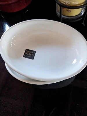 $70.73 • Buy Set Of 4 Oval  White Bowls By Effetti  Home Made In Italy 8  X 2 H New