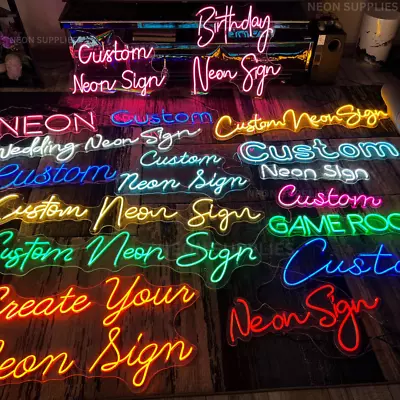$20 • Buy Custom LED Neon Acrylic Sign Wall Light Home Decor Vintage Beer Bar Logo Signs