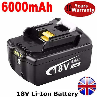 18V 6.0Ah Li-ion Battery For Makita BL1830 BL1850 BL1860 BL1890 W/ LED Indicator • £19.49