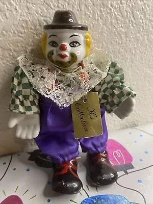 K’s Collection Vintage Dancing Porcelain Clown Approx-5 1/2 ‘Tag Still Intact • $23.79