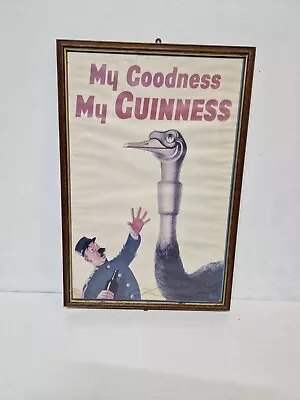 £40 • Buy My Goodness My Guinness Ostrich Poster Rare Vintage Framed Breweriana Mancave