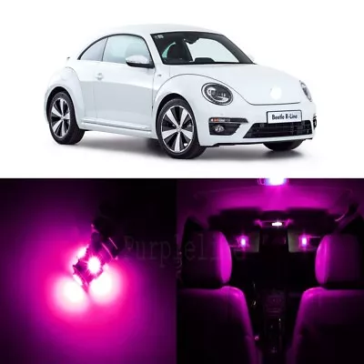 7 X Pink LED Interior Light Package For 1998 - 2011 Volkswagen VW Beetle + TOOL • $11.99