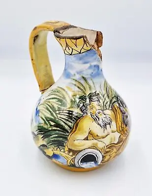 18TH CENTURY ITALIAN CASTELLI MAIOLICA SMALL EWER / JUG A/f • £145