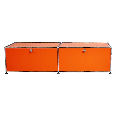 USM Haller Flashy Design Lowboard Shelf 2 Compartments 2 Flaps Pure Orange • £1189.82