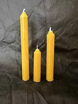 Beeswax Tapered Candles 100% Beeswax Handmade Natural Unscented 10/15/20cm • £6.98