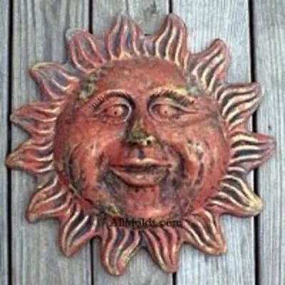 Large Smiley Sun Concrete Plaster Wall Plaque Mold • $39.95