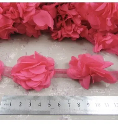 £1.50 • Buy Chiffon Flower Trimming Floral Fabric Haberdashery Craft