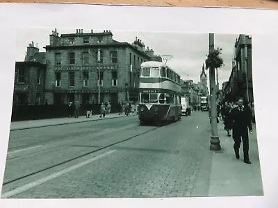 Tram Photo - Aberdeen Pair On Union St August 1957 - Detail On Bk • £4.99