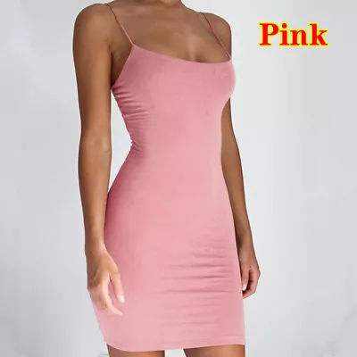 Women Sexy Sling Mini Dress Bodycon Slim Fit Nightclub Bandage Skirts Nightdress • $7.69