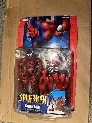 Spiderman CARNAGE Figure W/ Spider Trapping Action NEW ToyBiz 2004 Marvel Comics • $32.99