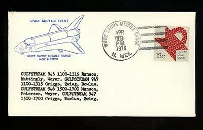 US Space Cover Shuttle STA 946 Gulfstream White Sands Missile Range NM 4/13/1978 • $4.99