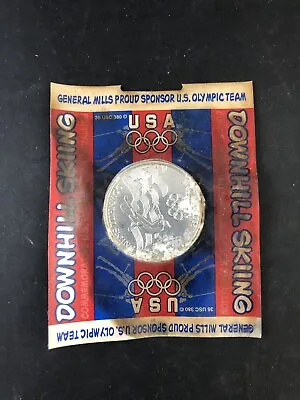 1998 Nagano Japan Olympics Downhill USA Skiing Sport Medallion General Mills Vc2 • $5