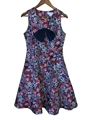 New Mignon Doo Anthropologie Bow Tied Floral Dress Size Small TT120 • $50.40