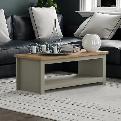 Arlington Coffee Table 1 Shelf Storage MDF Living Room Modern Furniture Grey • £49.99