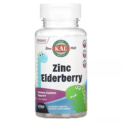 Dinosaurs Zinc Elderberry Mixed Berry 90 Micro Tablets • $11.71