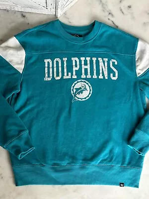 Size L - Brand 47 Miami Dolphins Aqua Groundbreaker Onset Pullover Sweatshirt • $29