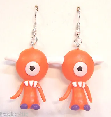 Harajuku Japan The Gooli Monsters Orange Koz Mini Art Toys 2  Dangle Earrings • $6.95