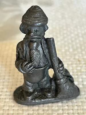 1.75  Pewter Hobo Clown Miniature Figurine With Broom Unmarked • $8.50