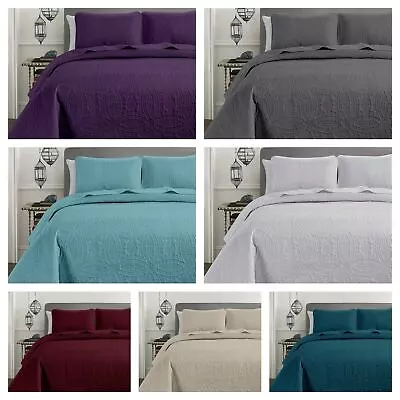 Chezmoi Collection 3-piece Oversized Coverlet Set Pinsonic Quilted Bedspread Set • $49.99