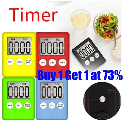 Magnetic LCD Digital Kitchen Timer Count-Down Up Clock Cooking Loud Alarm Tool • £3.16