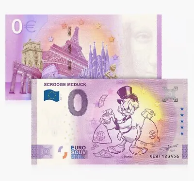 The Disney 100th Anniversary Scrooge McDuck 0 Euro Banknote • £9.99