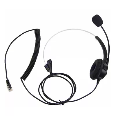 4-Pin RJ11 Monaural Corded Call Center Telephone Headset Headphone BK • £8.28