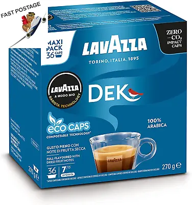 £11.99 • Buy Lavazza A Modo Mio Dek Cremoso Coffee Capsules Decaffeinated 36 Capsules 24HPOST