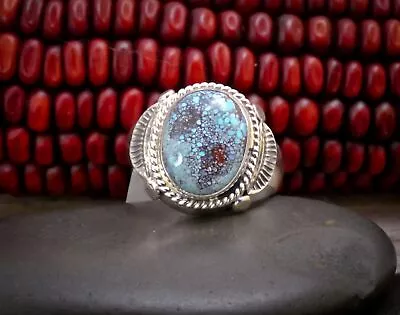 Native American Sterling Silver Golden Hill Turquoise Men's Ring Size 12 • $123